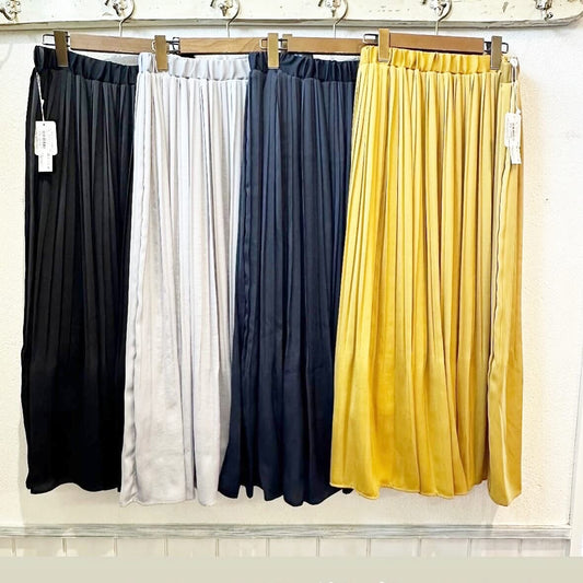 sosottoソソット アンティークサテン消しプリーツスカート 42452117