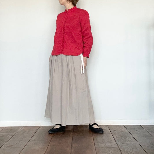 ina イナ    リネンウエスト紐付きタックパンツ 232167