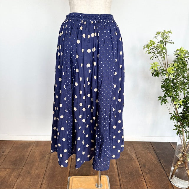 SOIL ソイル コットンボイルドットプリントパッチワークギャザースカート NSL25017