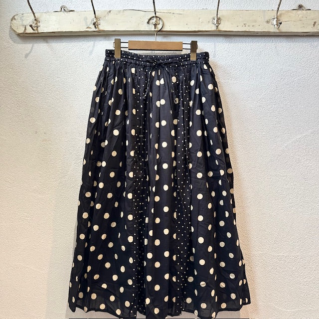SOIL ソイル コットンボイルドットプリントパッチワークギャザースカート NSL25017