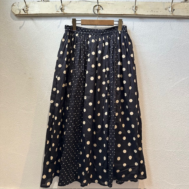 SOIL ソイル コットンボイルドットプリントパッチワークギャザースカート NSL25017