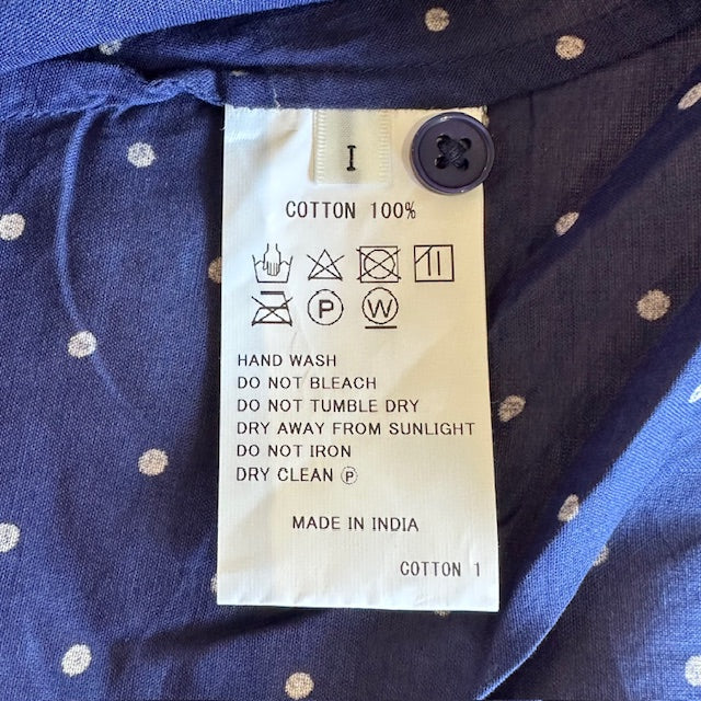 SOIL ソイル バンドカラーフレンチスリーブドットプリントシャツ NSL22016