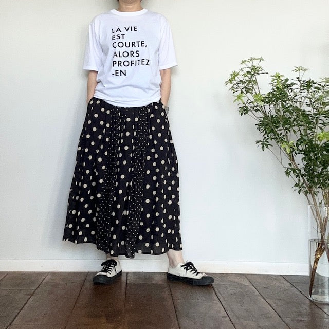 SOIL ソイル コットンボイルドットプリントパッチワークギャザースカート NSL25017