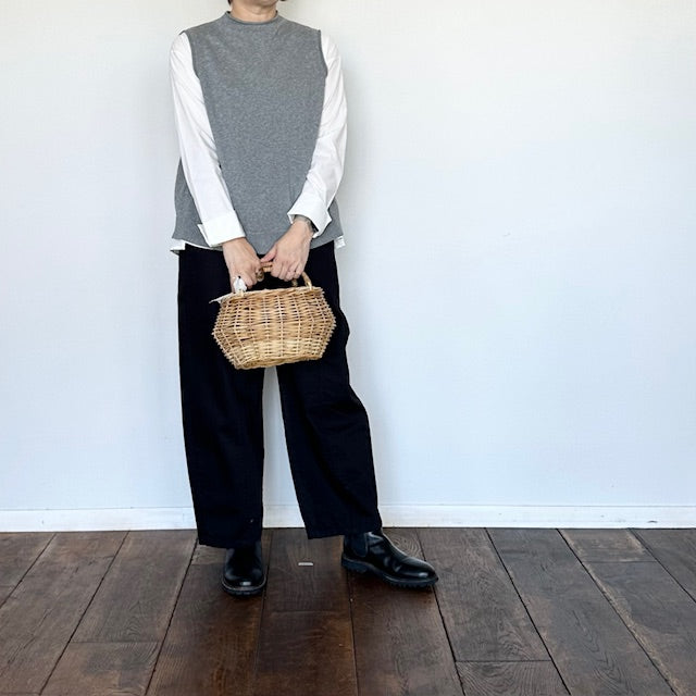 mao made モックネック バックオープンベスト×バックギャザーブラウス SET 441159