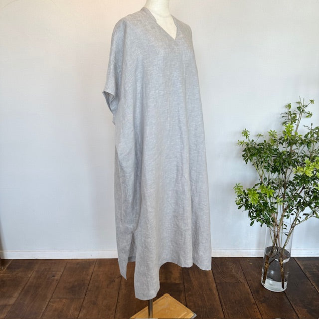 doux bleu リネンカフタンワンピース 2524-058