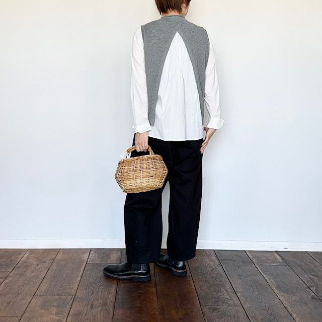 mao made モックネック バックオープンベスト×バックギャザーブラウス SET 441159