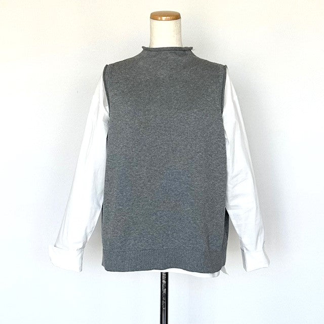 mao made モックネック バックオープンベスト×バックギャザーブラウス SET 441159