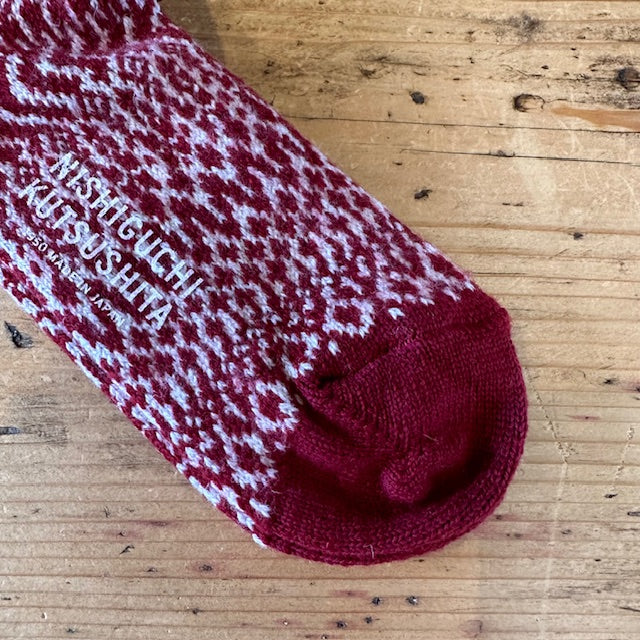 NISHIGUCHI KUTSUSHITA ウールジャガードソックス NK0119