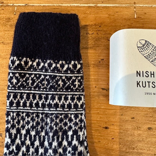 NISHIGUCHI KUTSUSHITA ウールジャガードソックス NK0119