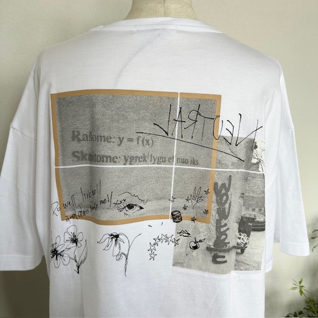 YARRA NEU graffitiバッグプリントワイドTシャツ 5521-428