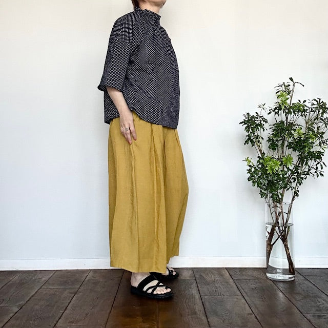 ina イナ リネンウエスト紐付きタックパンツ 232167