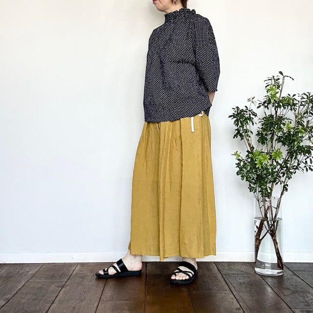 ina イナ リネンウエスト紐付きタックパンツ 232167