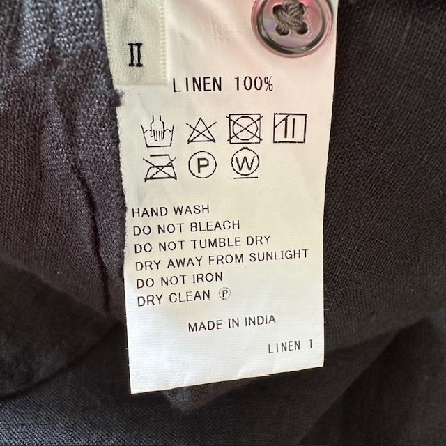 SOIL POWER LOOM LINEN PLAIN BANDED COLLAR 3/4 SLEEVE PINTUCK DRESS(ワンピース)INSL25203