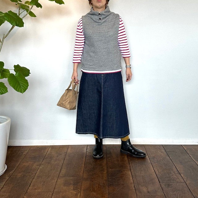 DanaFaneuil ガーゼ裏毛スタンドベスト  D2722301