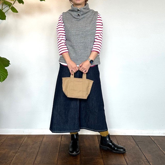 DanaFaneuil ガーゼ裏毛スタンドベスト  D2722301