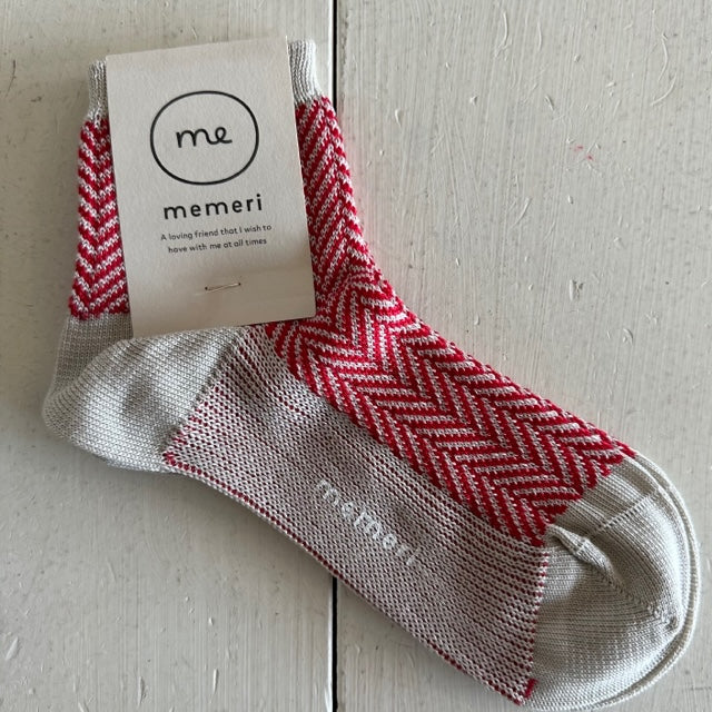 memeri ギザコットンヘリンボーンソックス  ME0107