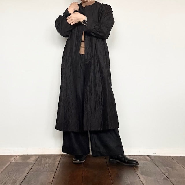 maison de soil QUILTED HANDWOVEN COTTON SILK PLAIN C-NECK RAGLAN COAT(コート) NMDS23521