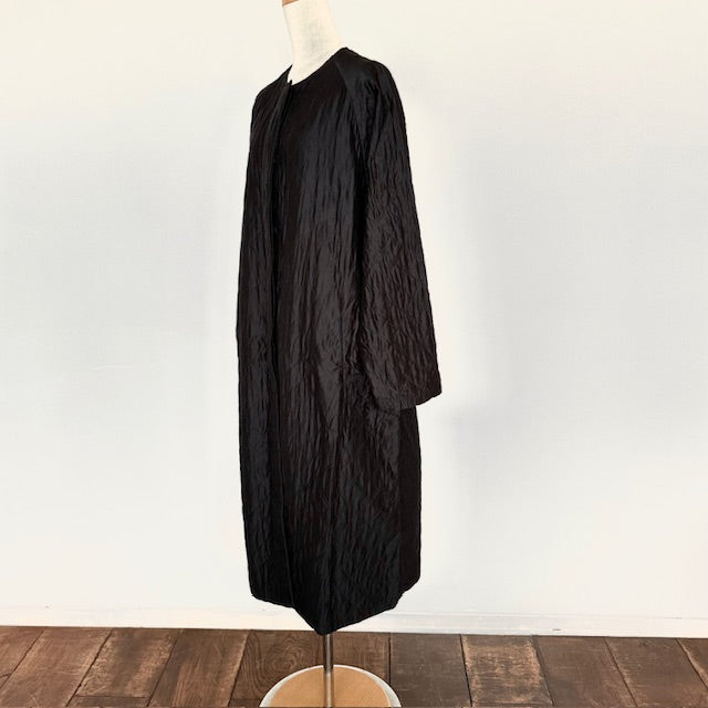 maison de soil QUILTED HANDWOVEN COTTON SILK PLAIN C-NECK RAGLAN COAT(コート) NMDS23521