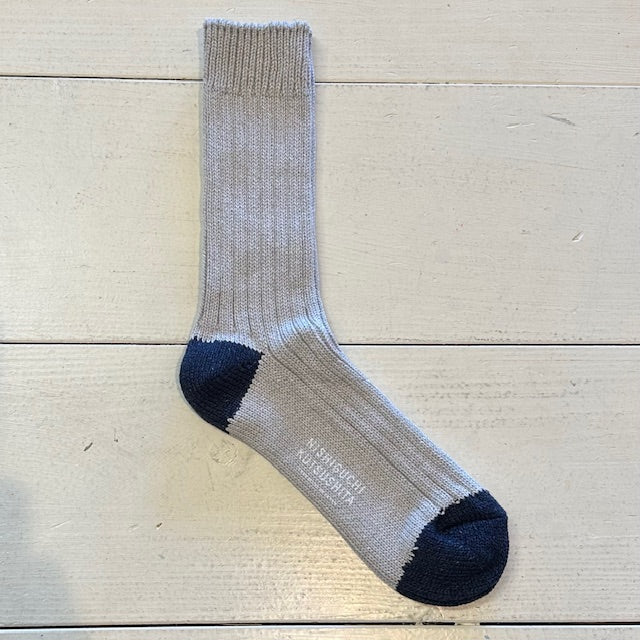 NISHIGUCHI KUTSUSHITA  ラグジュアリーコットンリブソックス  NK0901