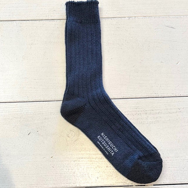 NISHIGUCHI KUTSUSHITA  ラグジュアリーコットンリブソックス  NK0901