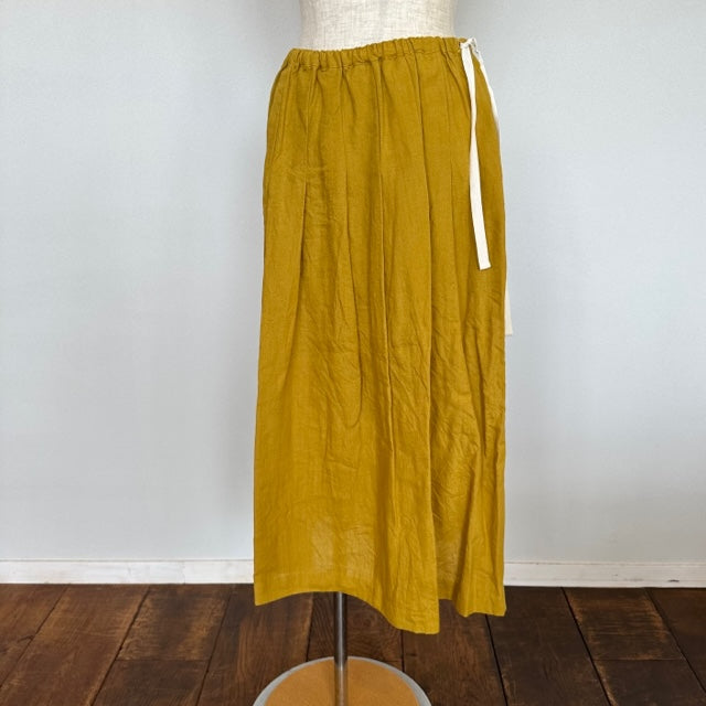 ina イナ リネン紐付きタックスカート  135128