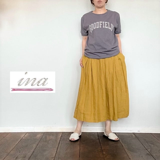 ina イナ リネン紐付きタックスカート  135128