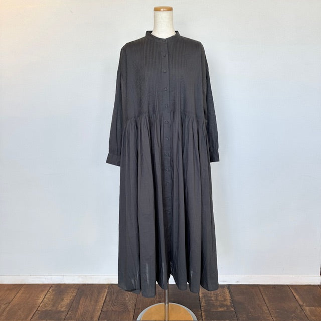 maison de soil 60s ORGANIC CAMBRIC PLAIN BANDED COLLAR DRESS WITH MINI PINTUCK(ワンピース)NMDS25523