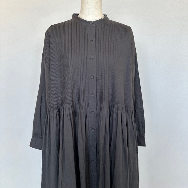 maison de soil 60s ORGANIC CAMBRIC PLAIN BANDED COLLAR DRESS WITH MINI PINTUCK(ワンピース)NMDS25523