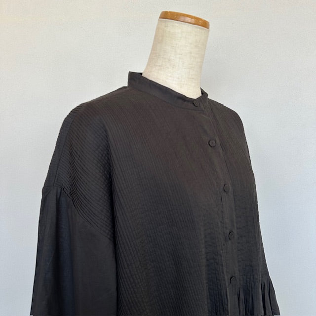 maison de soil 60s ORGANIC CAMBRIC PLAIN BANDED COLLAR DRESS WITH MINI PINTUCK(ワンピース)NMDS25523
