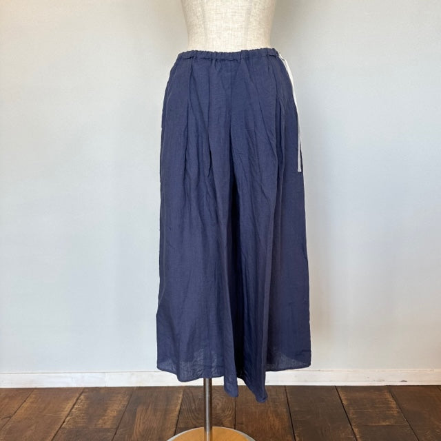 ina イナ リネンウエスト紐付きタックパンツ 232167