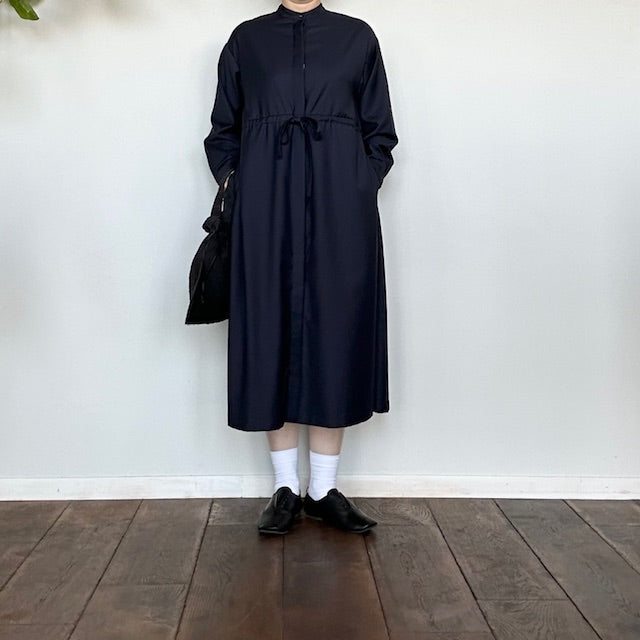 PONT DE  CHALONS (ポンデシャロン)バンドカラーリボンワンピース NAVY   22410518