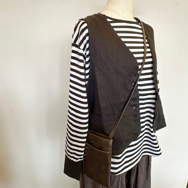 (g) GIZANDY TENZIKU BORDER LONG Tee g_596