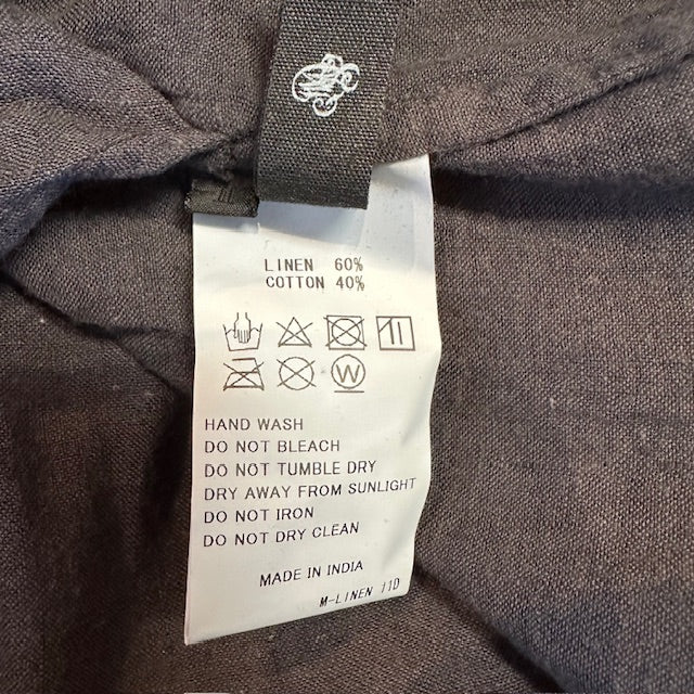 maison de soil(メゾンドソイル)HANDWOVEN KHADI COTTON / LINEN PLAIN (OVERDYE) BACK OPENING PULLOVER DRESS WITH MINI PINTUCK(ワンピース) BLACK INMDS24013D