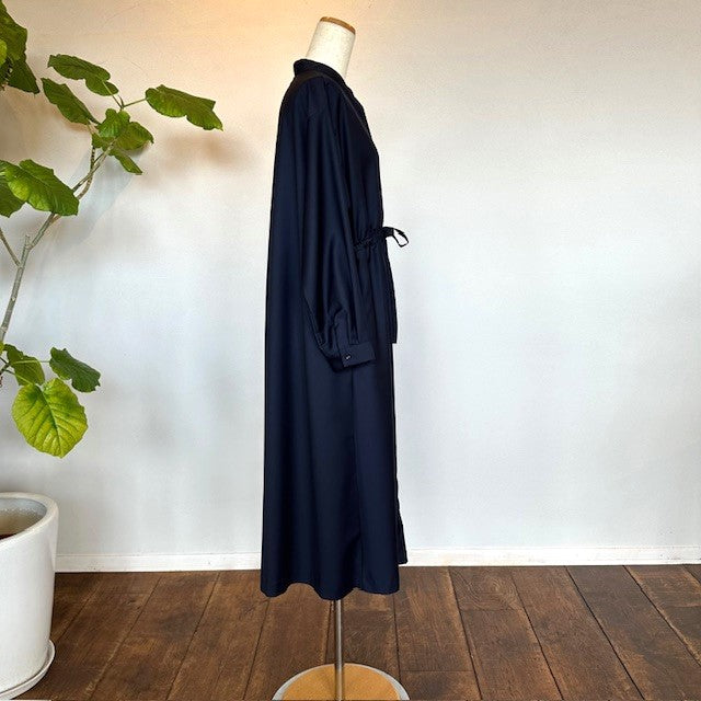 PONT DE  CHALONS (ポンデシャロン)バンドカラーリボンワンピース NAVY   22410518