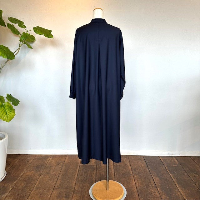 PONT DE  CHALONS (ポンデシャロン)バンドカラーリボンワンピース NAVY   22410518