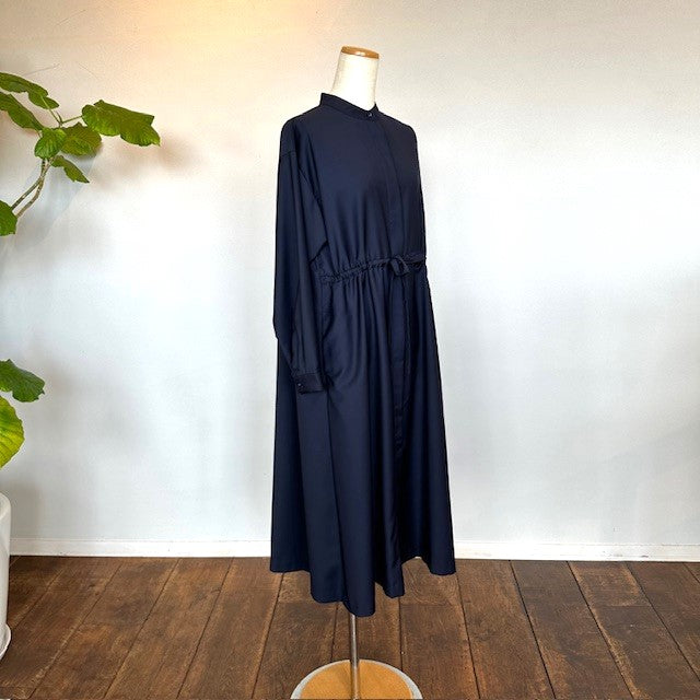 PONT DE  CHALONS (ポンデシャロン)バンドカラーリボンワンピース NAVY   22410518