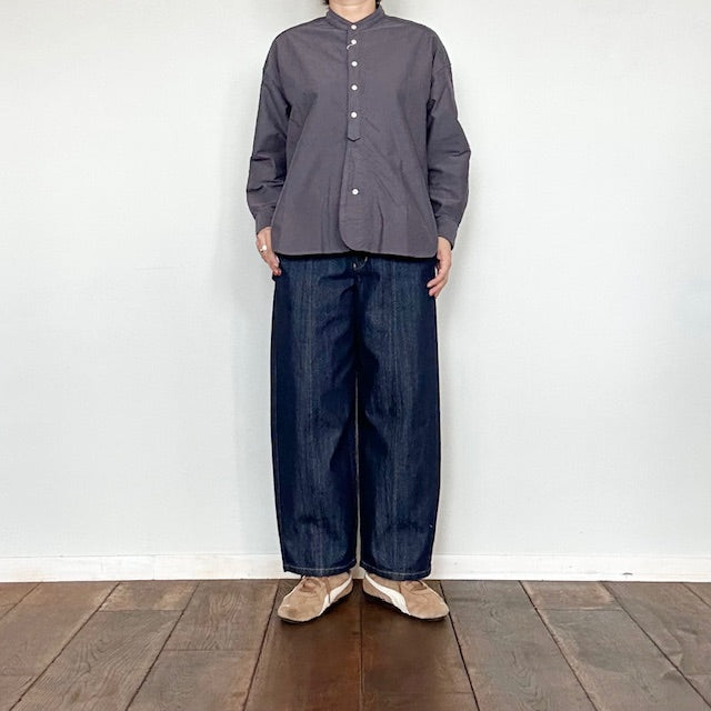DanaFaneuilダナファヌル オックスバンドカラーワイドシャツ D6125111