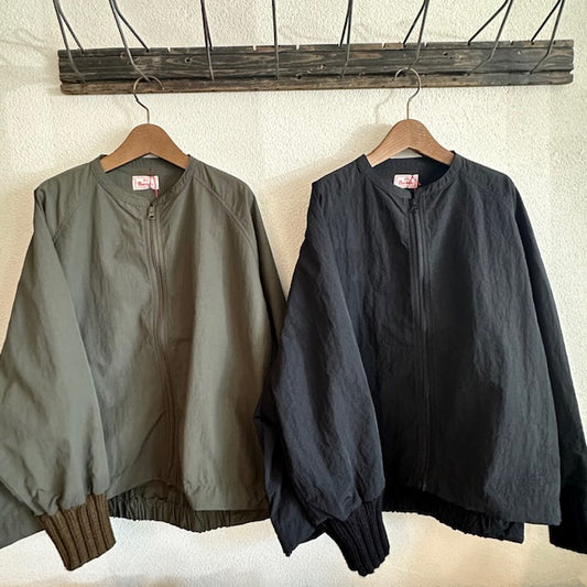 mao made マオメイド  ヴィンテージウェザーバンドカラーナイロンジャケット