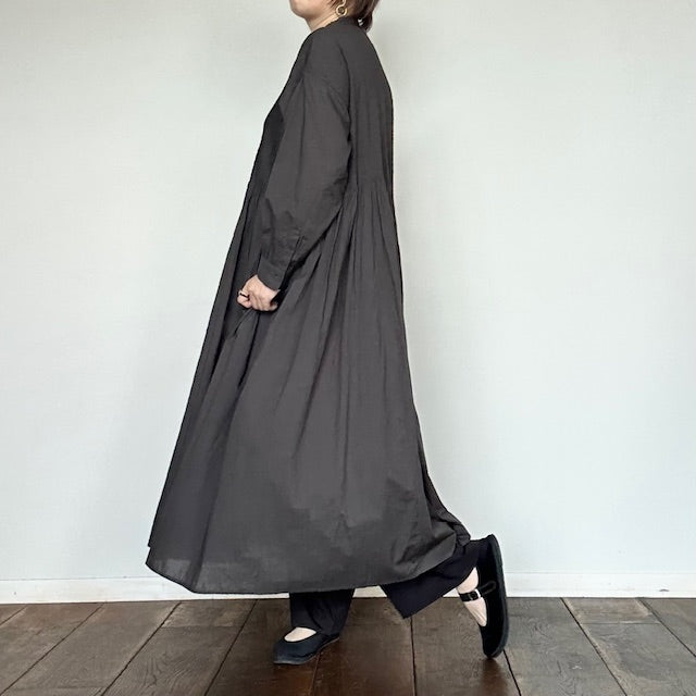maison de soil 60s ORGANIC CAMBRIC PLAIN BANDED COLLAR DRESS WITH MINI PINTUCK(ワンピース)NMDS25523