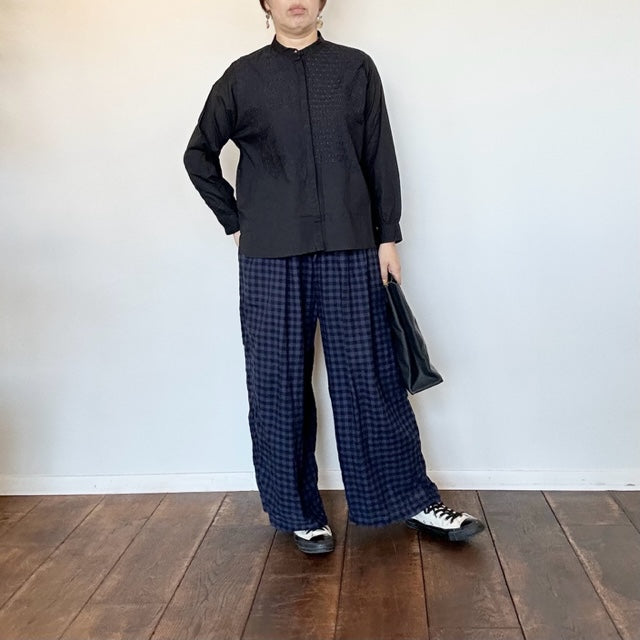 maison de soil 60'S ORGANIC CAMBRIC BANDED COLLAR EMB SHIRT(シャツ) NMDS20061