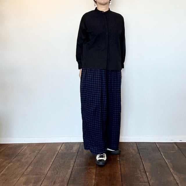 maison de soil 60'S ORGANIC CAMBRIC BANDED COLLAR EMB SHIRT(シャツ) NMDS20061