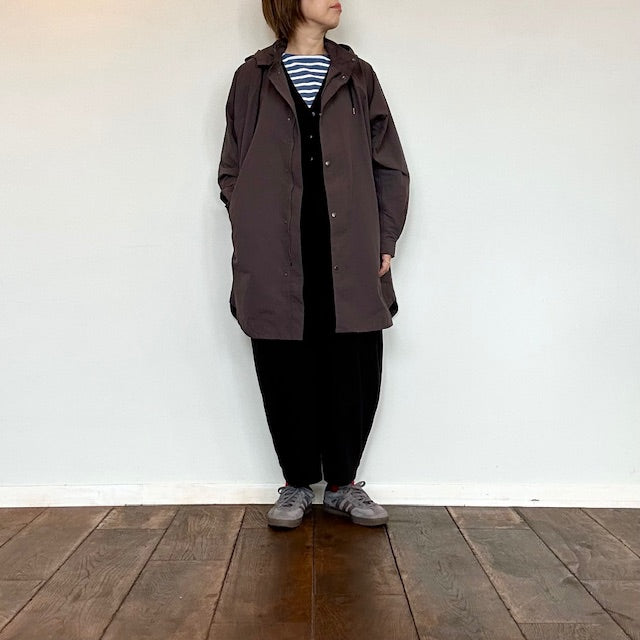 YARRA NEU フード付きナイロンポンチョ風コート 5547-414