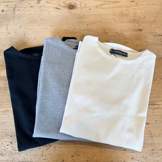 CHANTECLAIR【シャントクレール】  無地クルーネック7分袖バスクシャツ BI5125135