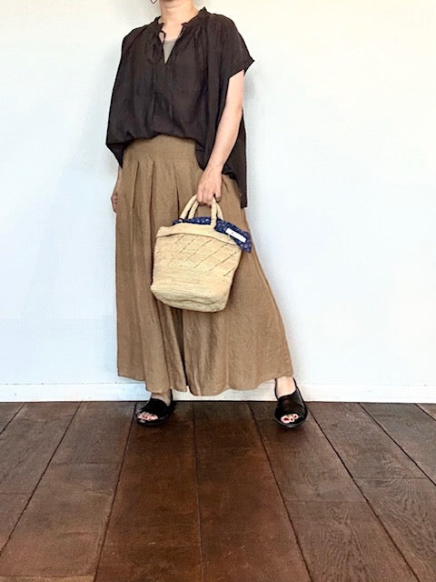 SOIL ソイル コットンボイル レース付きギャザーフレンチシャツ NSL26092
