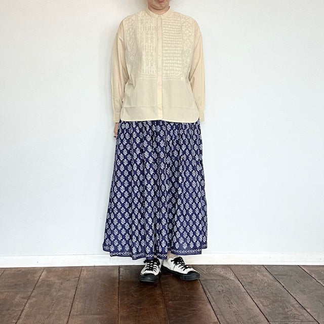 maison de soil 60'S ORGANIC CAMBRIC BANDED COLLAR EMB SHIRT(シャツ) NMDS20061