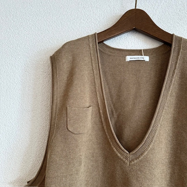 ESTROISLOSE(エストゥロワルーズ) コットンミラノリブ ベスト K25301
