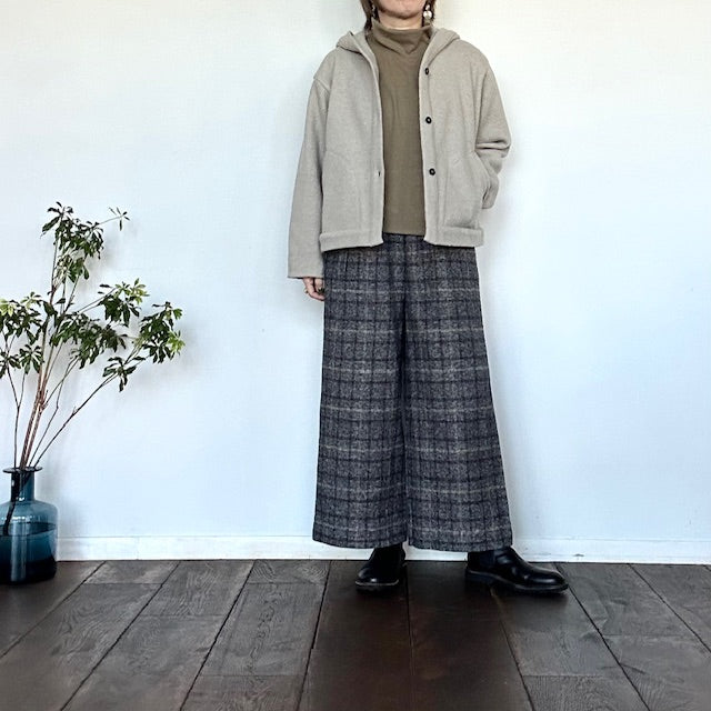 maomadeマオメイド コットンチェックワイドパンツ 541319