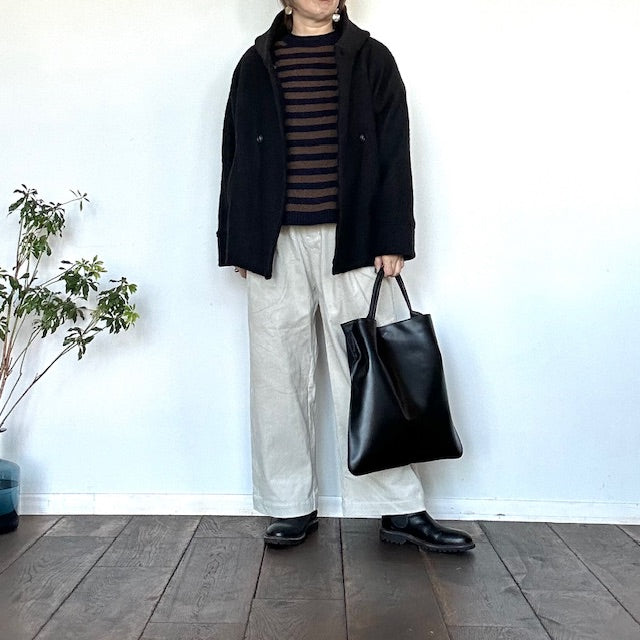 mao madeマオメイド バックスリットボーダープルオーバーニット 541138