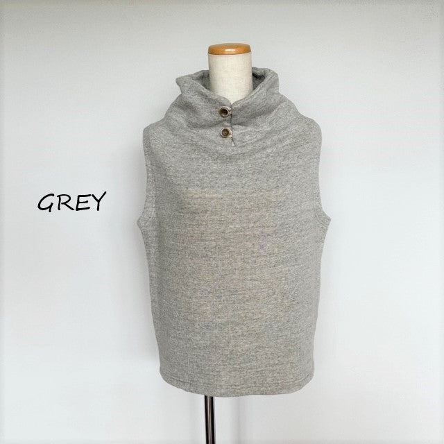 DanaFaneuil ガーゼ裏毛スタンドベスト  D2722301