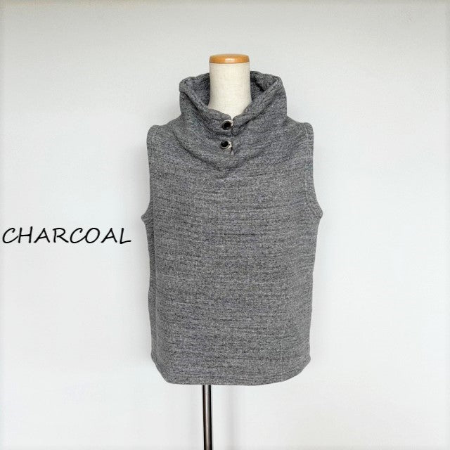 DanaFaneuil ガーゼ裏毛スタンドベスト  D2722301